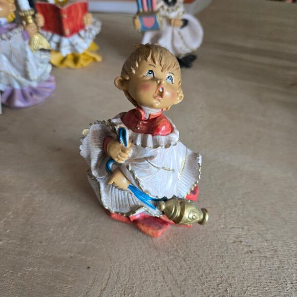 Vintage 1987 Fontanini Roman Simonetti Italy Choir Altar Boys Christmas Set of 4 - Picture 15 of 16